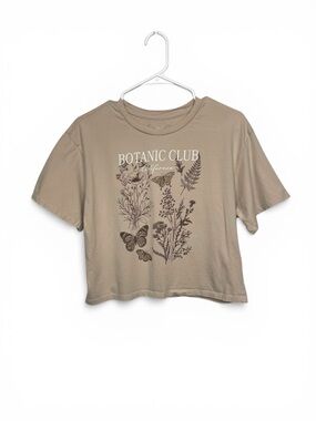 Botanic Club California Graphic crop Tee in Taupe spring house of cotton Large